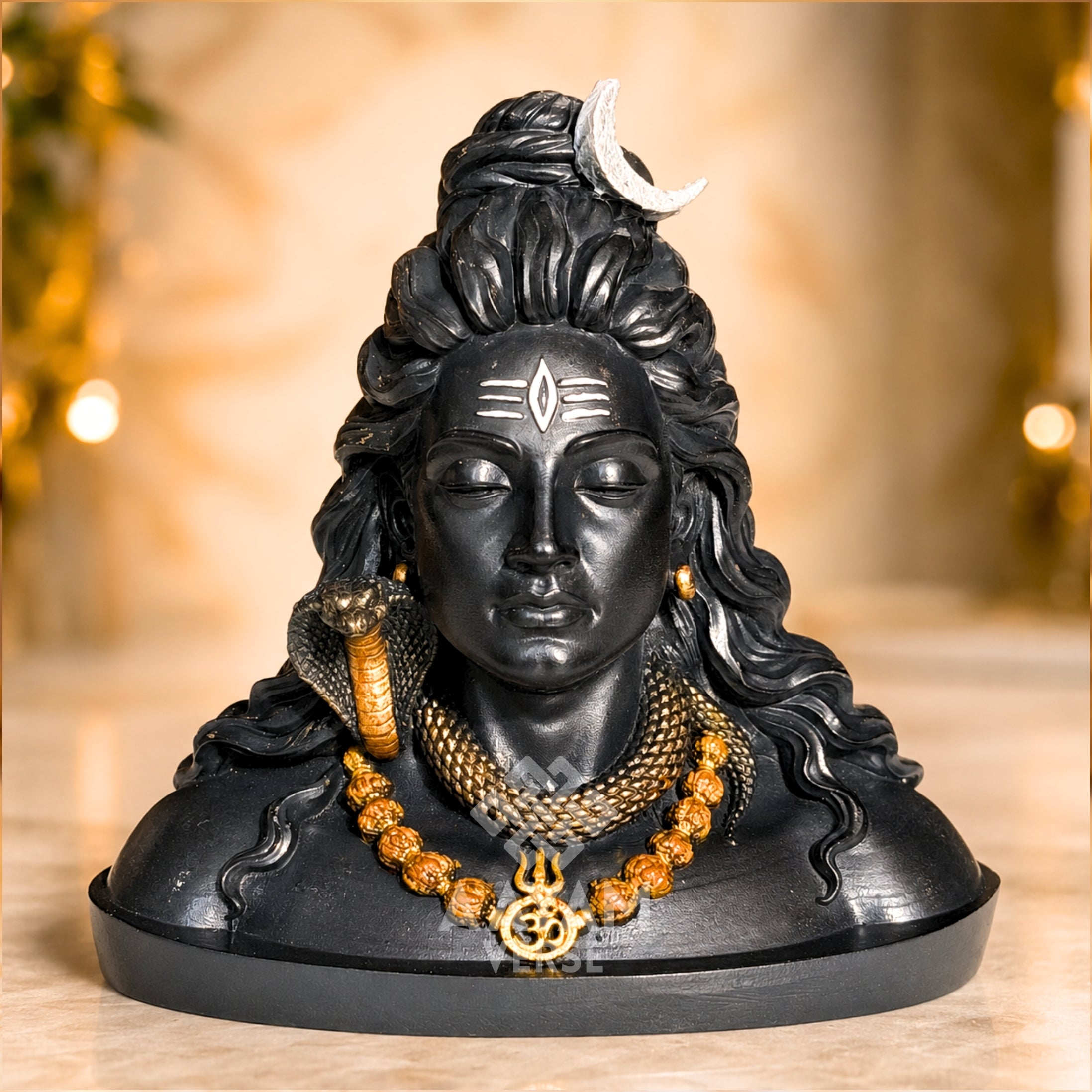 Front View of AAYAMVERSE Adiyogi Shiv Ji Idol for Car Dashboard