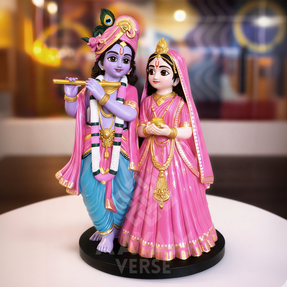 Premium Hand-Painted Radha Krishna Idol