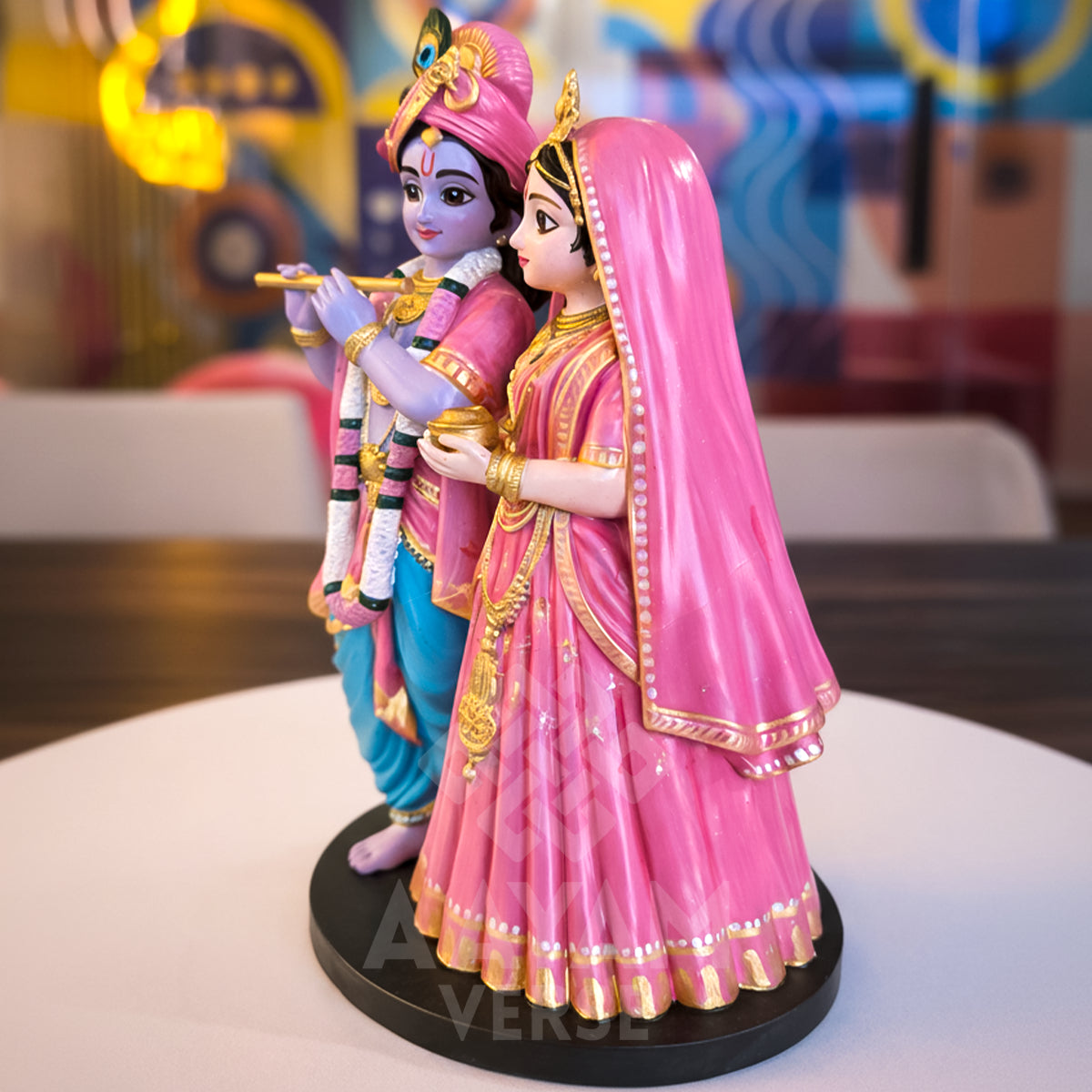 Premium Hand-Painted Radha Krishna Idol