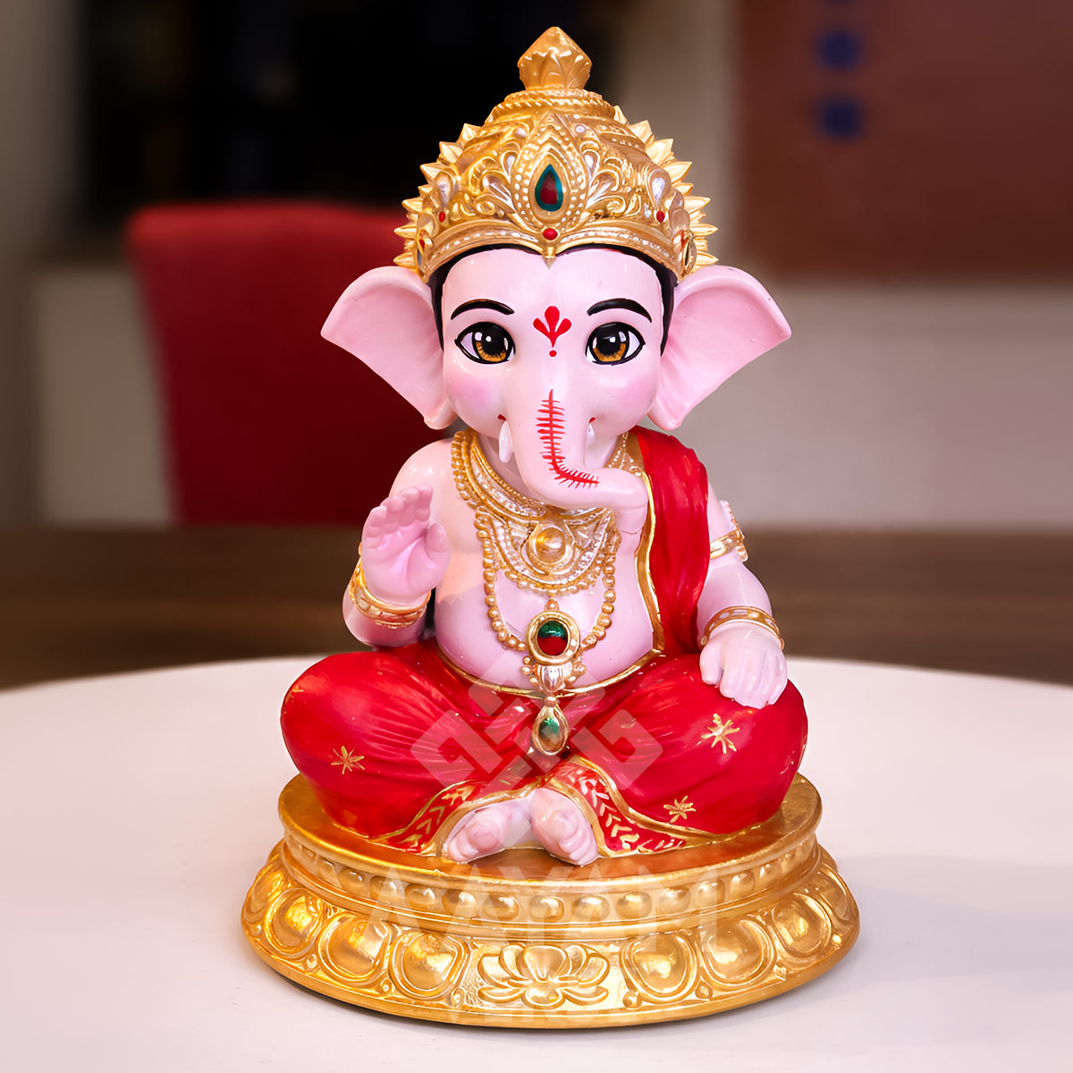 Sumukha Ganesh – 4 Inch Hand-Painted Idol