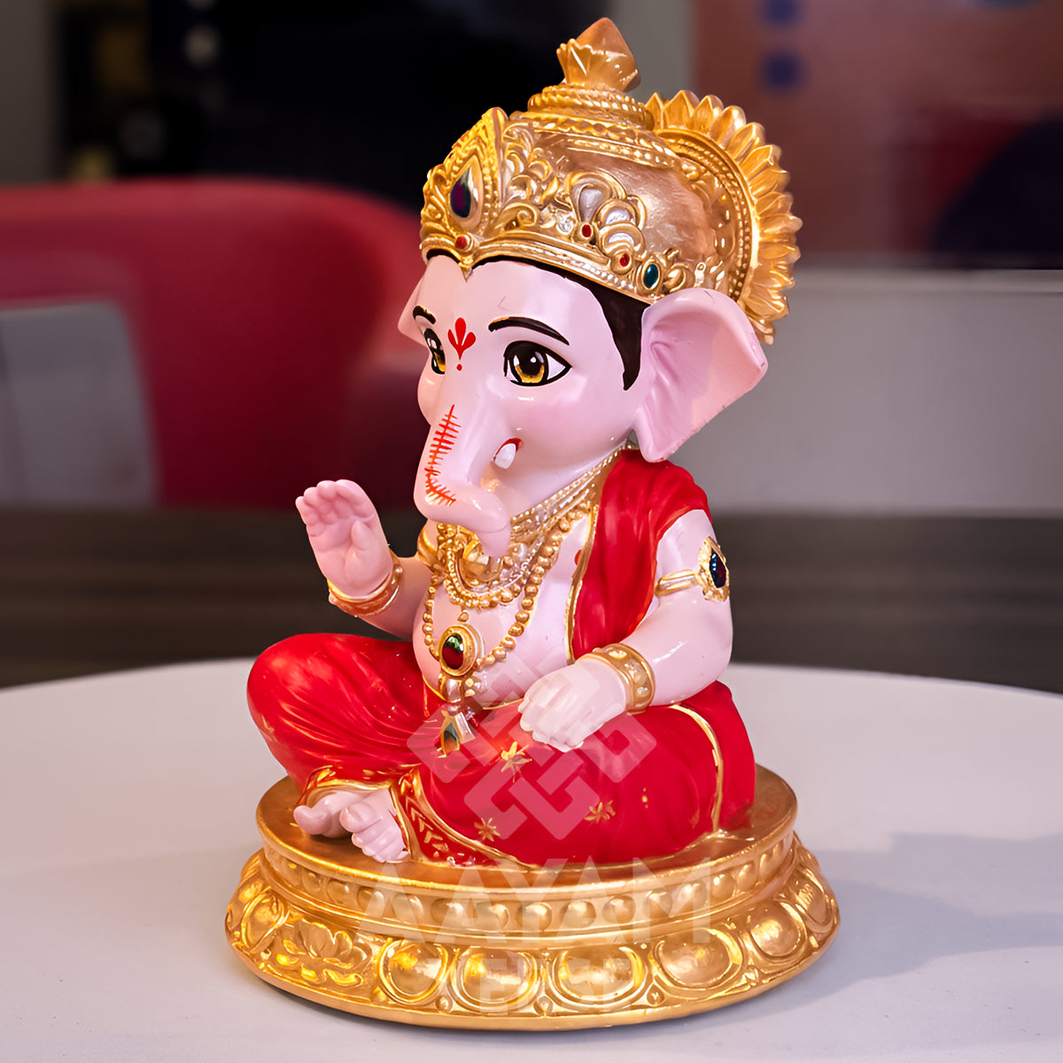 Sumukha Ganesh – 4 Inch Hand-Painted Idol