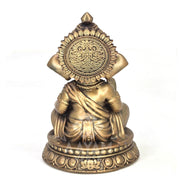AayamVerse Sumukha Ganesh Idol – Antique Gold Finish | 4 Inch UV Resin Lord Ganesha Murti for Car Dashboard, Home Temple, Office Decor & Gifting