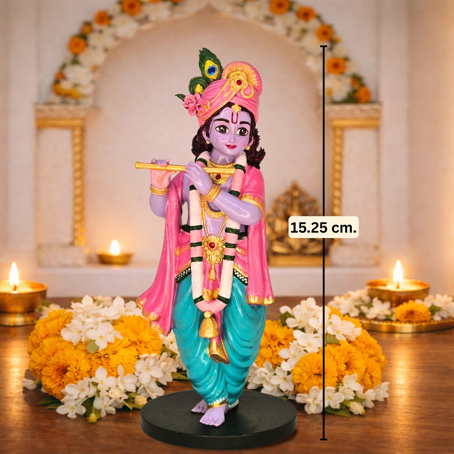 Murli Manohar Krishna – 6 Inch Hand Painted Murti