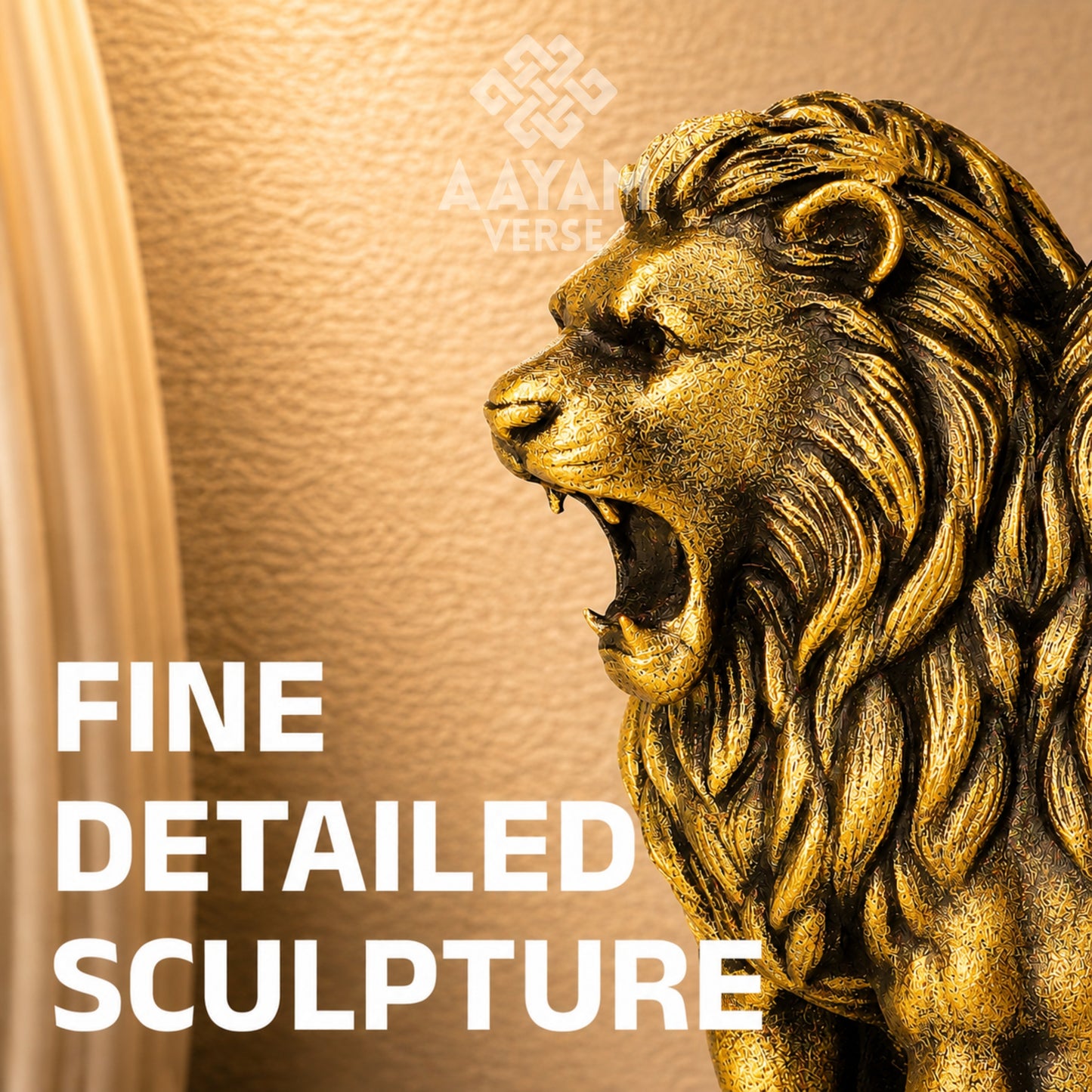 Rising Roar Ashok Stambh – 8 Inch Antique Gold Lion | Symbol of New India Strength & Pride