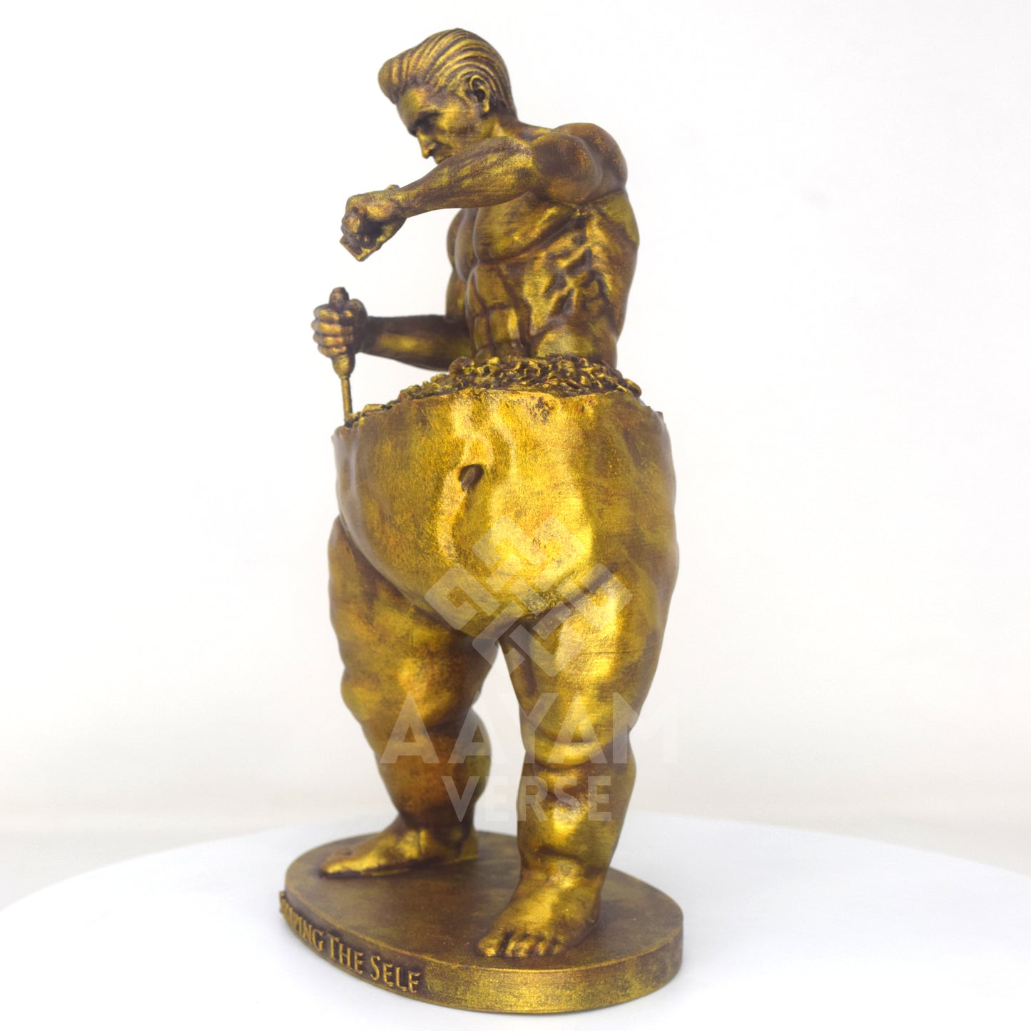 Shaping The Self Sculpture 8 Inch | Motivational Art Statue | Antique Gold Finish PLA+ Decor Showpiece for Office Desk, Study Table & Home Decor