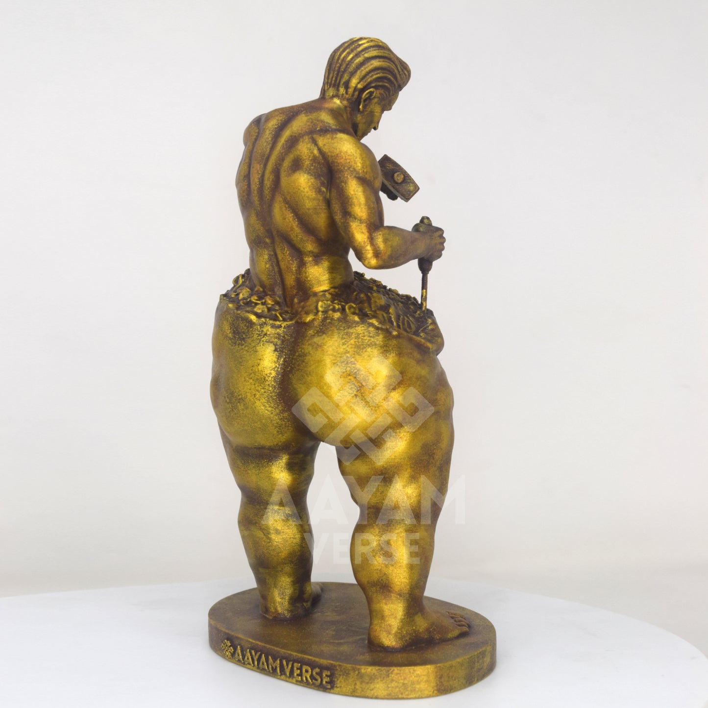 Shaping The Self Sculpture 8 Inch | Motivational Art Statue | Antique Gold Finish PLA+ Decor Showpiece for Office Desk, Study Table & Home Decor