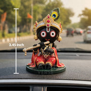 Bal Jagannath Murti for Car Dashboard – 3.5 Inch Resin Idol | Shubh Yatra Blessing | Hand-Painted Mini Jagannath Ji Statue for Car, Home & Gift