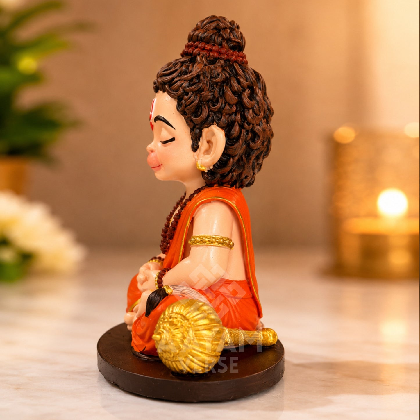 Balveer Hanuman Ji – Balroop Blessings 3.5 Inch Premium UV Resin Car Dashboard Idol
