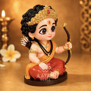 AayamVerse Ayodhya Nandan Ram Ji Murti for Car Dashboard | 3.5 Inch Premium Resin Idol | Balroop Ram Statue with Bow | Hand-Painted Hindu God Murti for Home Decor, Office Desk, Temple & Gifting