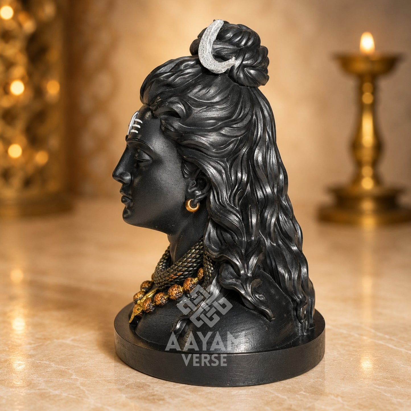 Side Profile Premium Resin Shiva Bust Statue