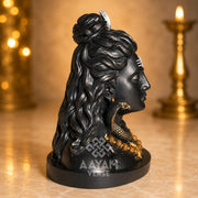 AAYAMVERSE Adiyogi Shiv Ji Idol – 3.5 Inch Premium Hand-Painted Resin Car Dashboard Murti | Mahadev Bust Statue for Home, Office & Pooja Room