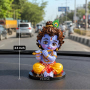 Balroop Blessings Natkhat Krishna Murti-Premium Hand-Painted UV Resin Murti 3.5 Inches