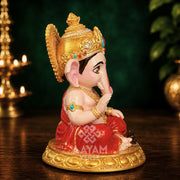 Sumukha Ganesh – 3.5 Inch Hand-Painted Idol