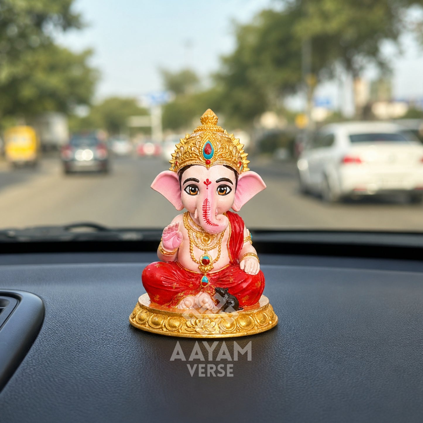 Sumukha Ganesh – 3.5 Inch Hand-Painted Idol