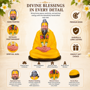 AAYAMVERSE Premanand Maharaj Ji Resin Idol-3.5 Inch | Hand-Painted Spiritual Idol for Car Dashboard, Home Temple & Office Decor
