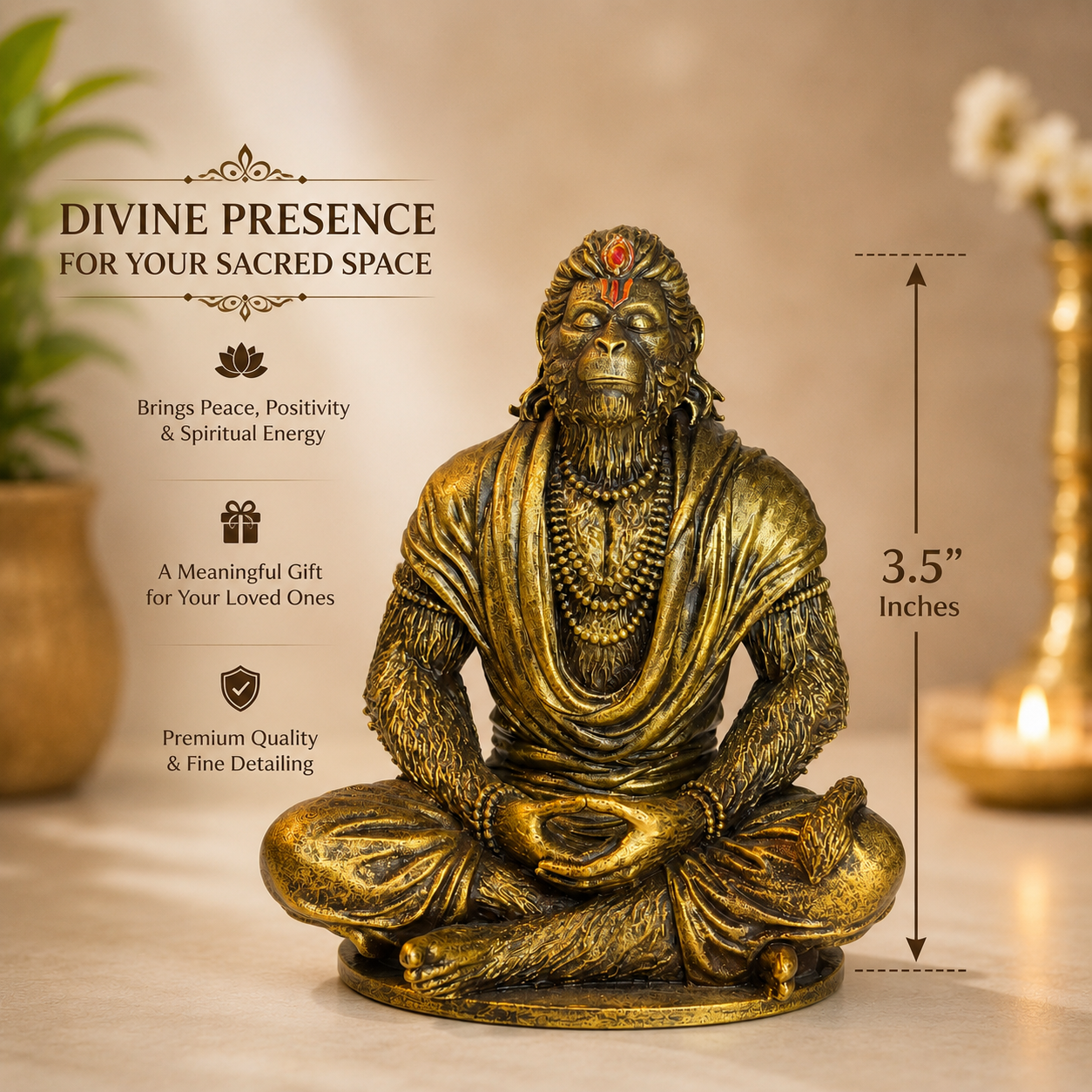Hanuman Ji Divine Edition – Antique Look (3.5 Inch, Resin)