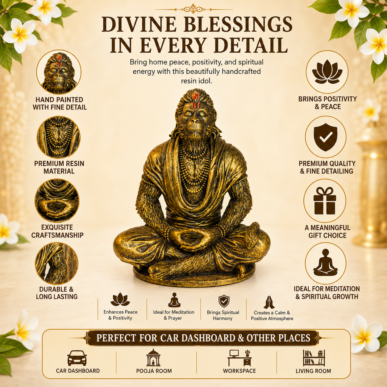 Hanuman Ji Divine Edition – Antique Look (3.5 Inch, Resin)